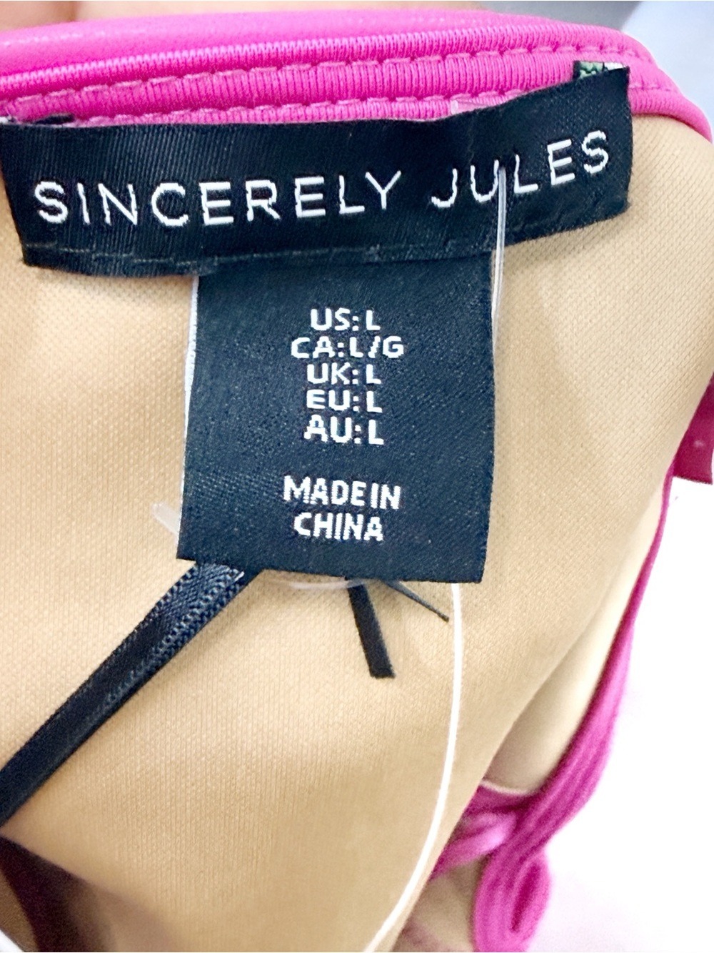 NEW WITH TAGS-Sincerely Jules Fuchsia Faux Leather Corset Tank Top Sq Neck‎ LG - Picture 5 of 8